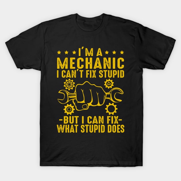 Funny Car Mechanic Men Women Kids Best Auto Mechanic T-Shirt by Ana_Huts